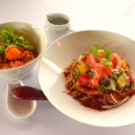夏野菜とトマトぶっかけサラダ蕎麦